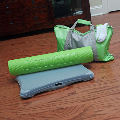 dreamGEAR® Wii™ 5-In-1 Fitness Bundle - The perfect accessory kit to accommodate any Nintendo® Wii™ Fit workout session. It includes a rechargeable battery pack, USB charging cable, jeli sleeve, fitness map, travel bag, and a pair of textured foot socks. Maximize your fitness experience with comfort, convenience and extra stability.